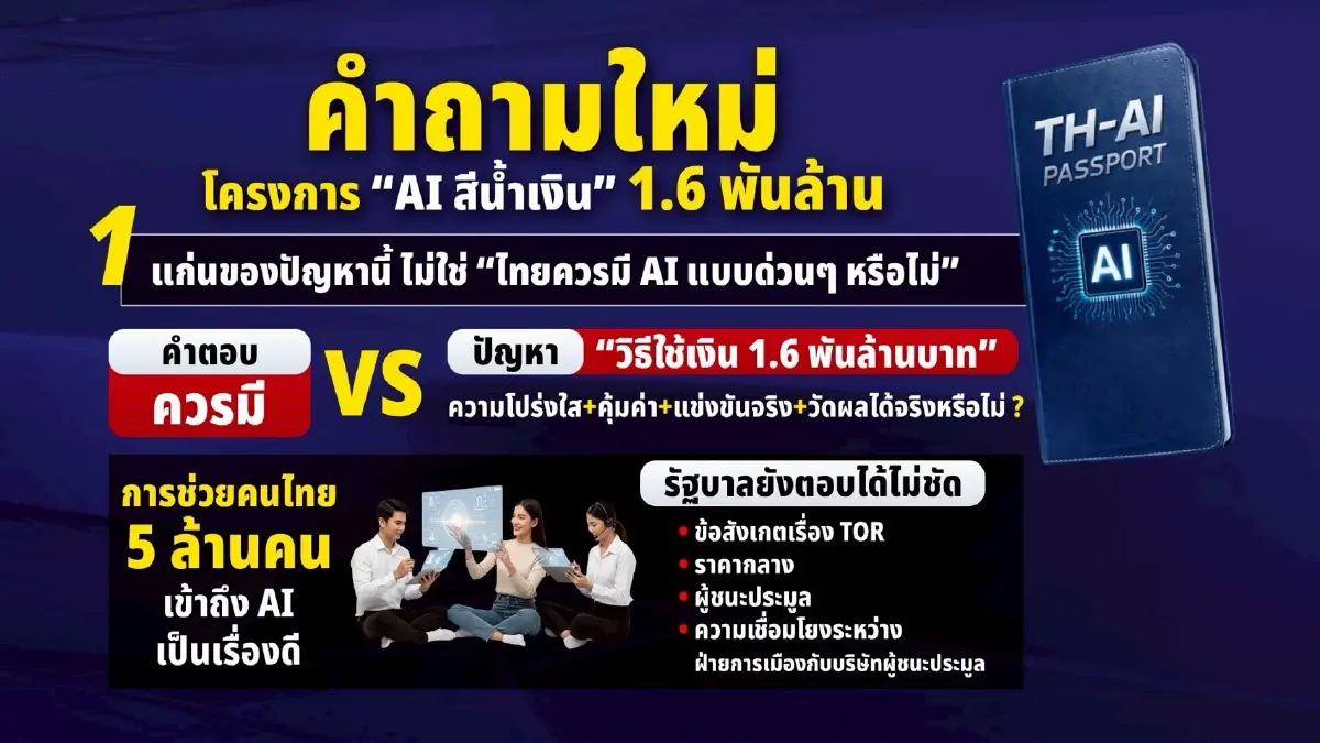 เปิด 5 ปมร้อน TH-AI Passport งบ 1.6 พันล้าน ที่ต้องเร่งตรวจสอบ