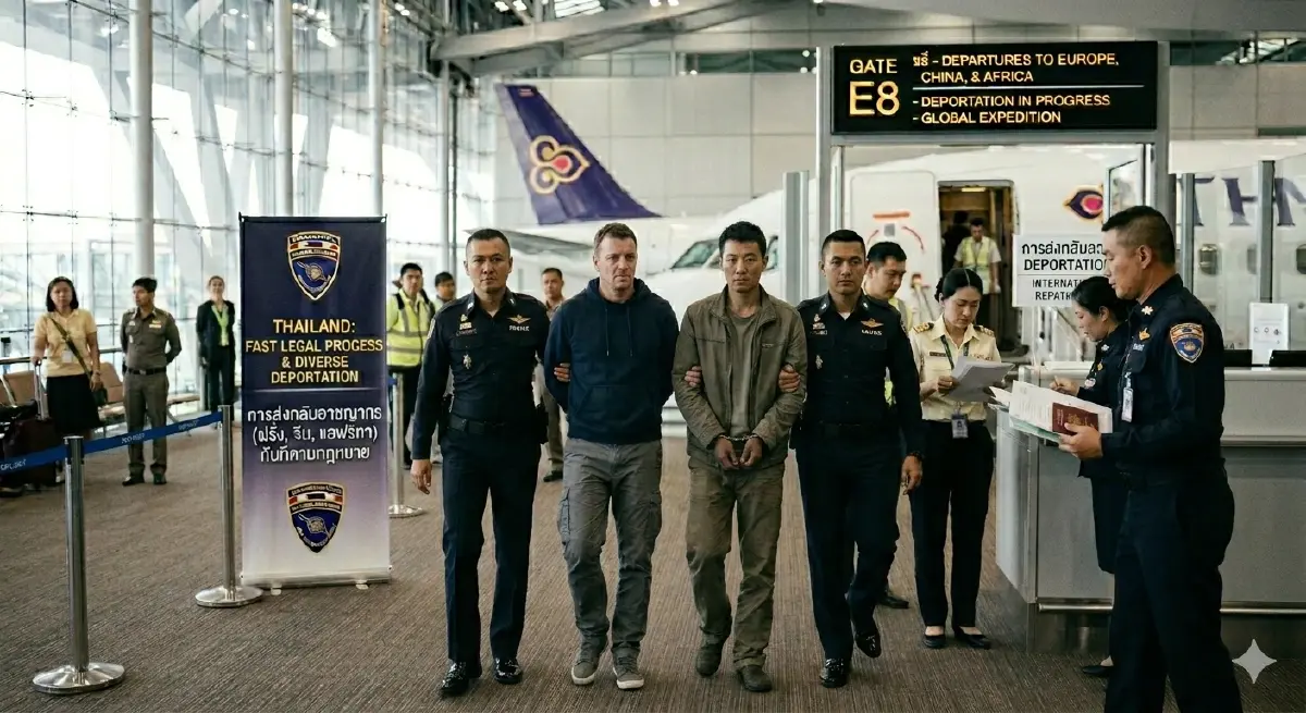 ภาพประกอบข่าวสร้างโดย AI การผลักดันอาชญากรต่างชาติกลับประเทศ