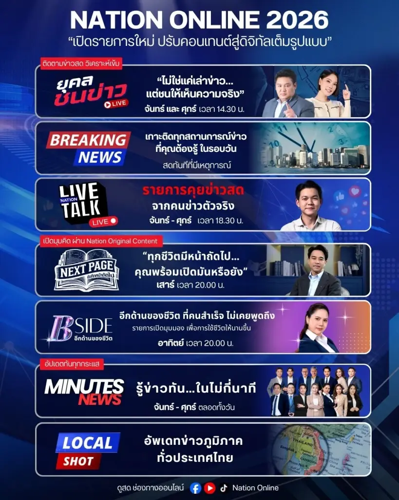 รายการออนไลน์ใหม่ ที่ Nation Online 