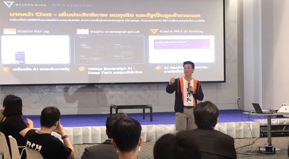 ณัฐพงษ์ เรืองปัญญาวุฒิ หัวหน้าพรรคประชาชน ผู้นำฝ่ายค้าน เสนอ ยุทธศาสตร์ TH-AI 5 ชั้น