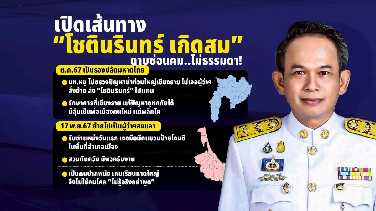 เปิดเส้นทาง-ประวัติ "โชตินรินทร์ เกิดสม" ดาบซ่อนคม..ไม่ธรรมดา! "ผู้ว่าฯภูเก็ตคนใหม่"