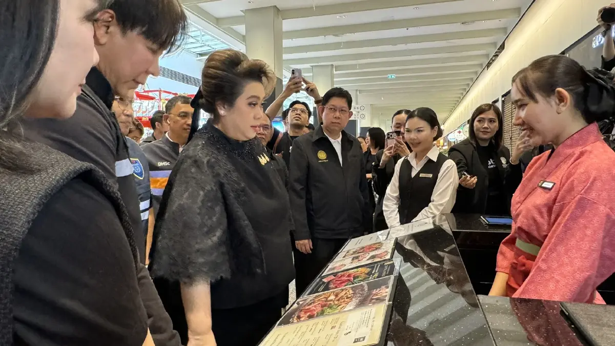ศุภมาส อิศรภักดี รมว.สำนักนายกรัฐมนตรี นำทีมตรวจร้านบุฟเฟ่ต์ เช็กคุณภาพอาหารและบริการ