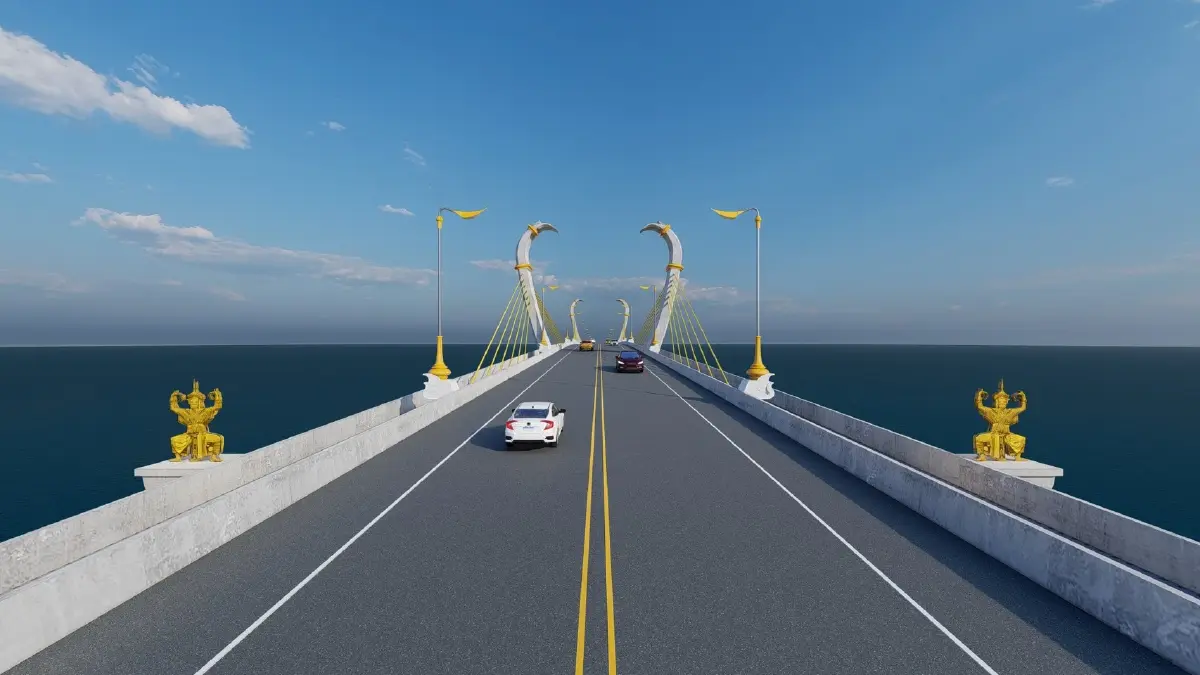 ภาพตัวอย่างสะพานเชื่อมเกาะลันตา-สะพานข้ามทะเลสาบสงขลา 