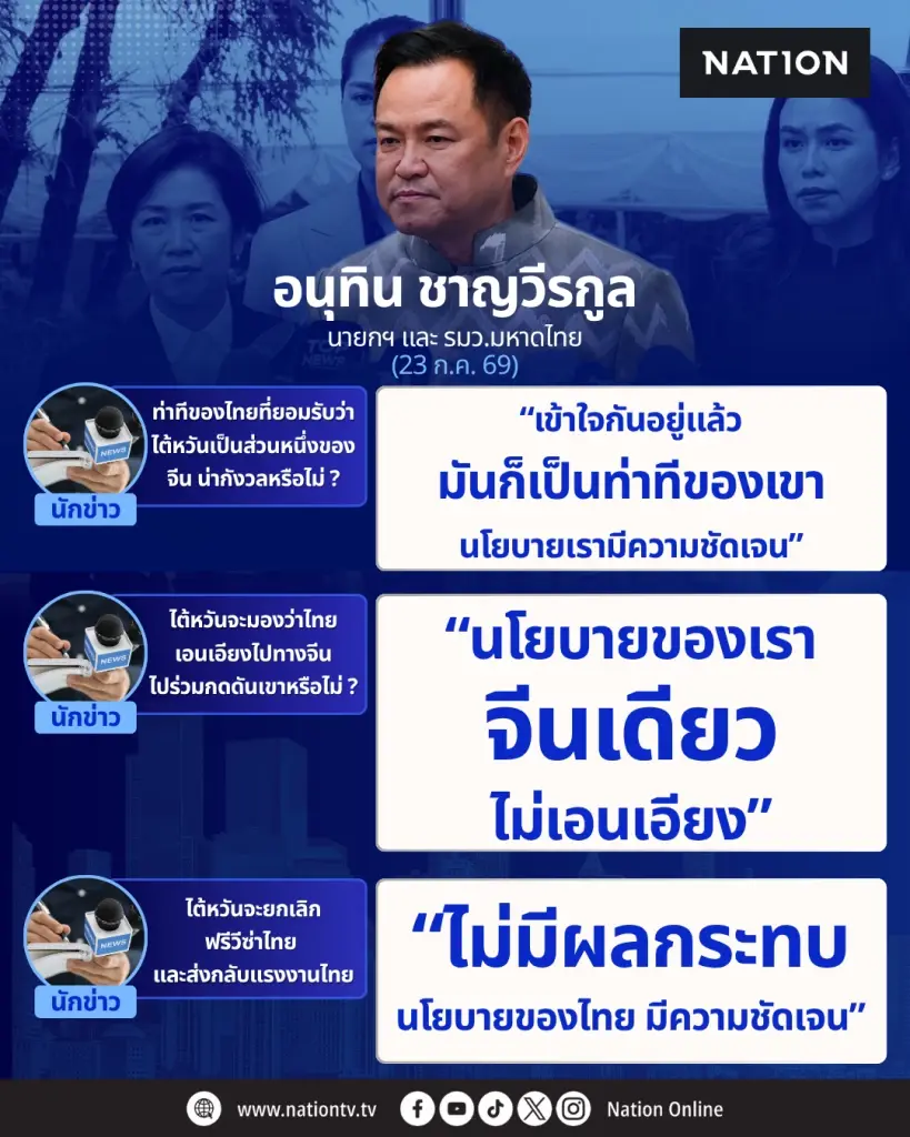 OPINION : จีนเดียวไม่เปลี่ยนแปลง! “ไทย” กลางความขัดแย้ง “จีน-ไต้หวัน”