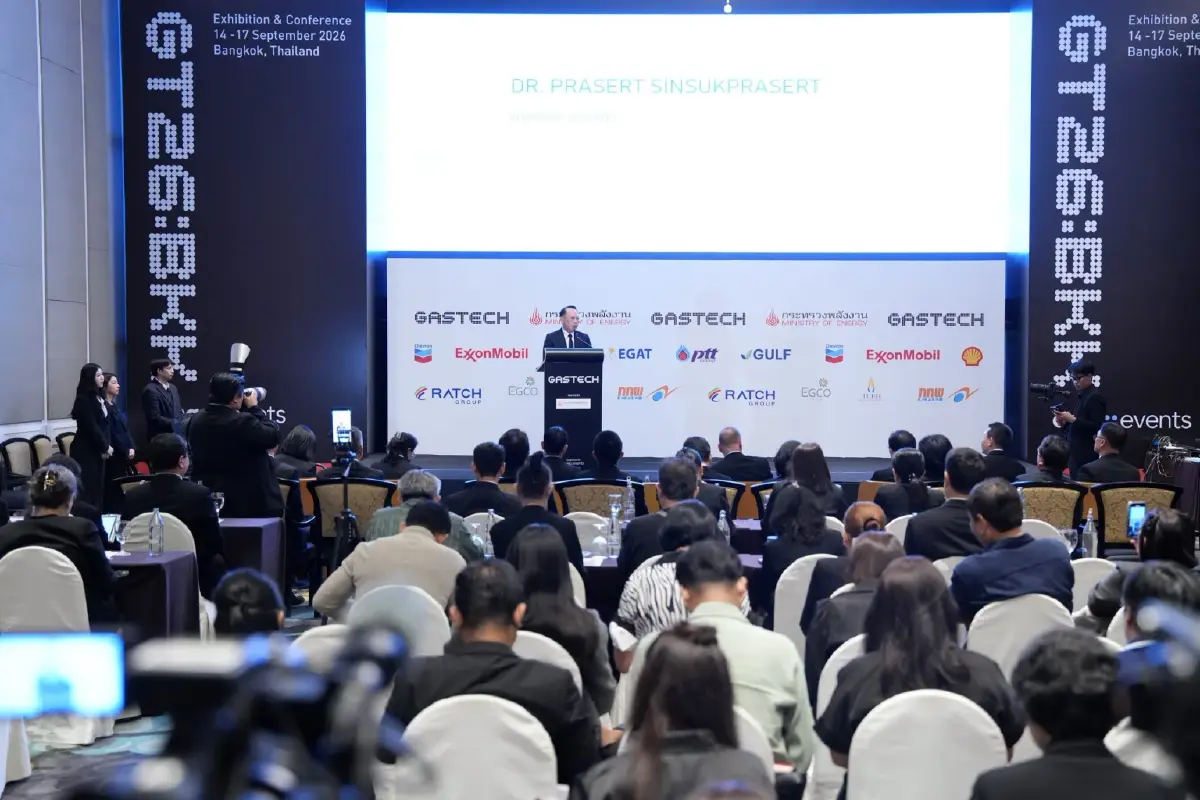 กระทรวงพลังงาน ผนึกพันธมิตรภาครัฐ-เอกชน เป็นเจ้าภาพจัดงาน “Gastech 2026” ก.ย. นี้  ดึงสุดยอดผู้นำด้านพลังงานทั่วโลก หารือขับเคลื่อนแนวทางการสร้างความมั่นคงด้านพลังงานโลกและเน้นย้ำบทบาทนำของไทยในเวทีพลังงานระดับนานาชาติ