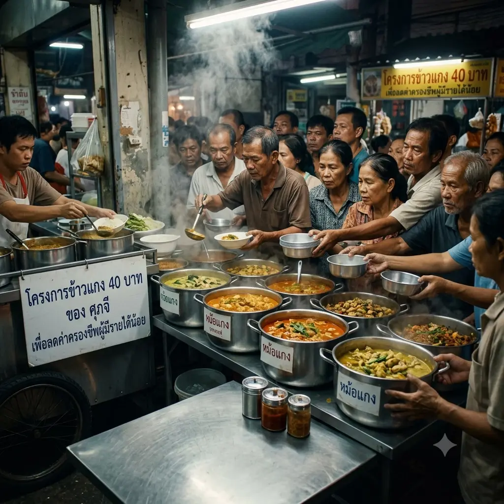 ภาพประกอบโครงการข้าวแกงไทยช่วยไทย สร้างโดย AI