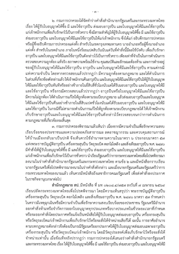 เบื้องหลังคำสั่ง"มท."คุมกำเนิด "อาวุธปืน" เคยยกร่าง แต่เหตุใดกระสุนด้าน