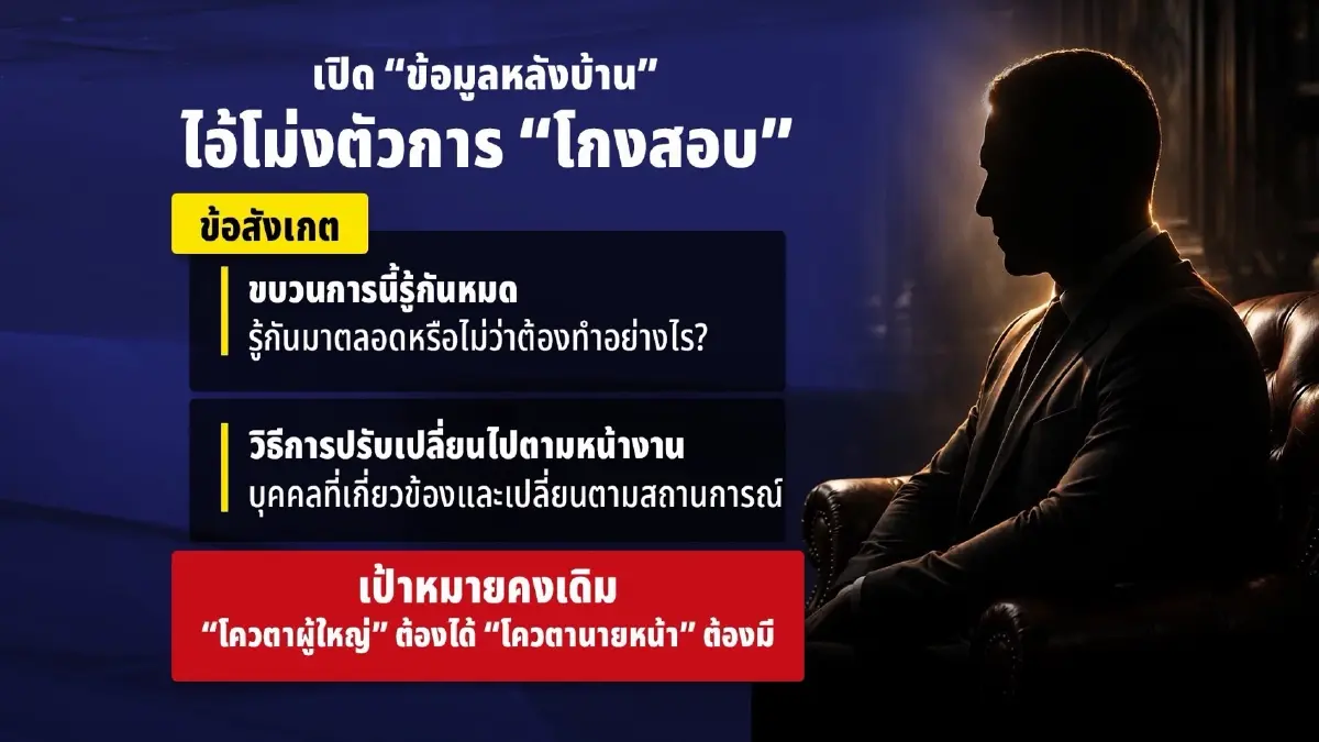 ถอดรหัส "โรม" ลากฝ่ายการเมืองพัน "โกงสอบ" แฉอธิบดี 3 ยุคสารภาพสิ้น มี "โควตาผู้ใหญ่" บงการจัดสอบ