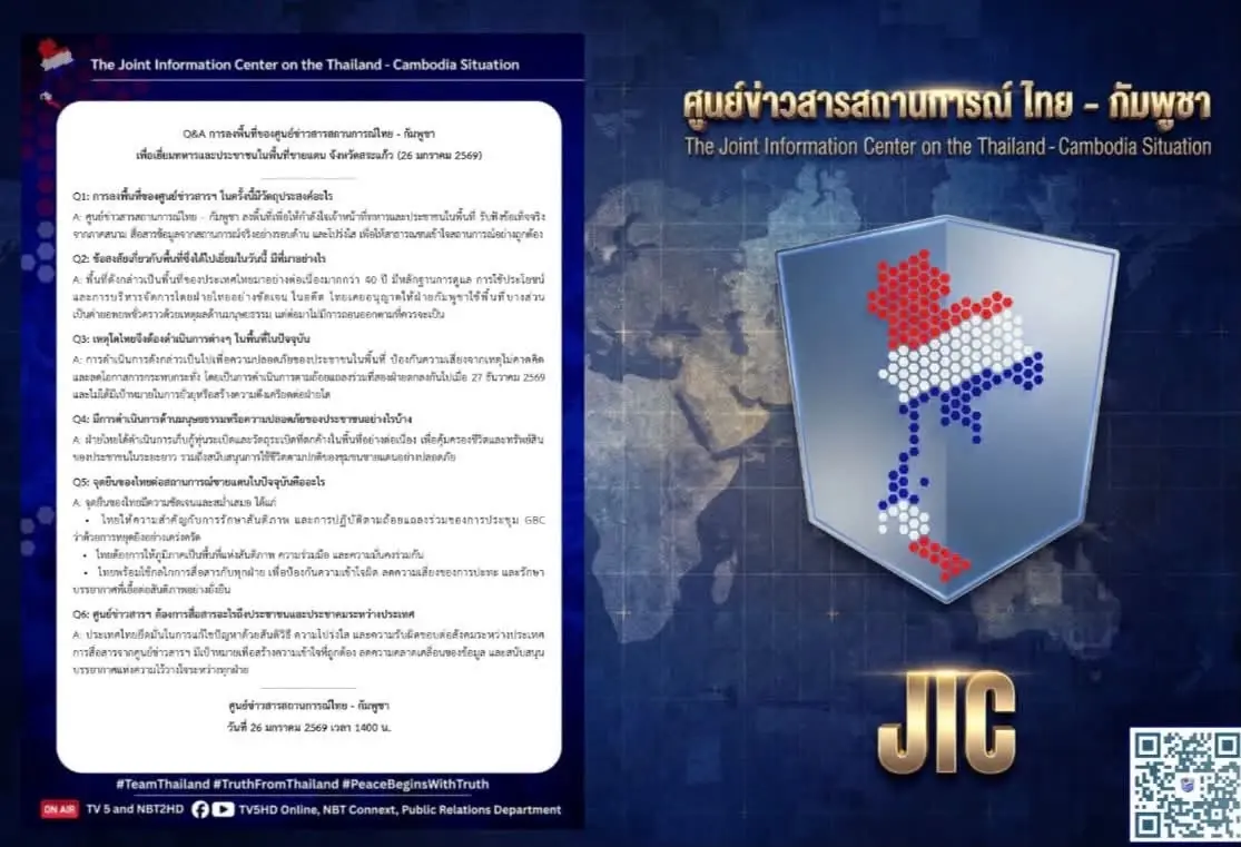 ผอ.JIC ชวนคนไทยอ่านสมุดปกขาว ชายแดนไทยกัมพูชา ย้ำสู้ด้วยข้อเท็จจริง