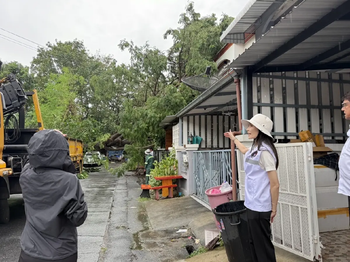"ชญาดา" ส.ก.คันนายาว รุดลงพื้นที่! "พายุฝนถล่ม ต้นไม้ใหญ่ล้มทับบ้าน 2 หลัง