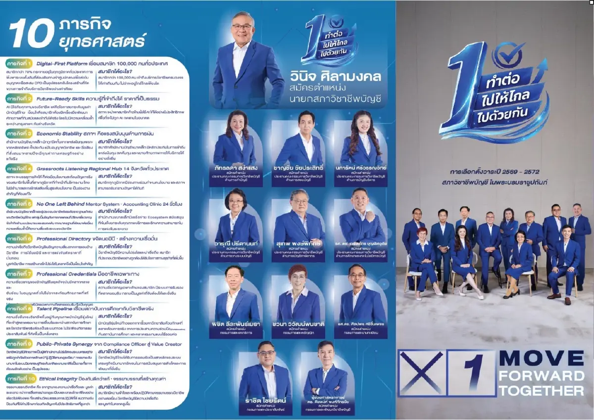 เลือกตั้งสภาวิชาชีพบัญชี "วินิจ" นำทีมเบอร์ 1 ลุยโลกดิจิทัล