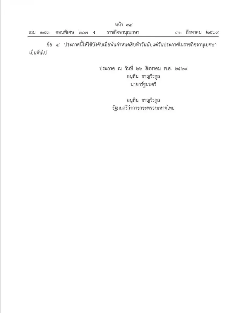 ไทยปรับเกณฑ์ 'ยกเว้นวีซ่า 30 วัน' 60 ประเทศ คุมทางบก 2 ครั้ง/ปี