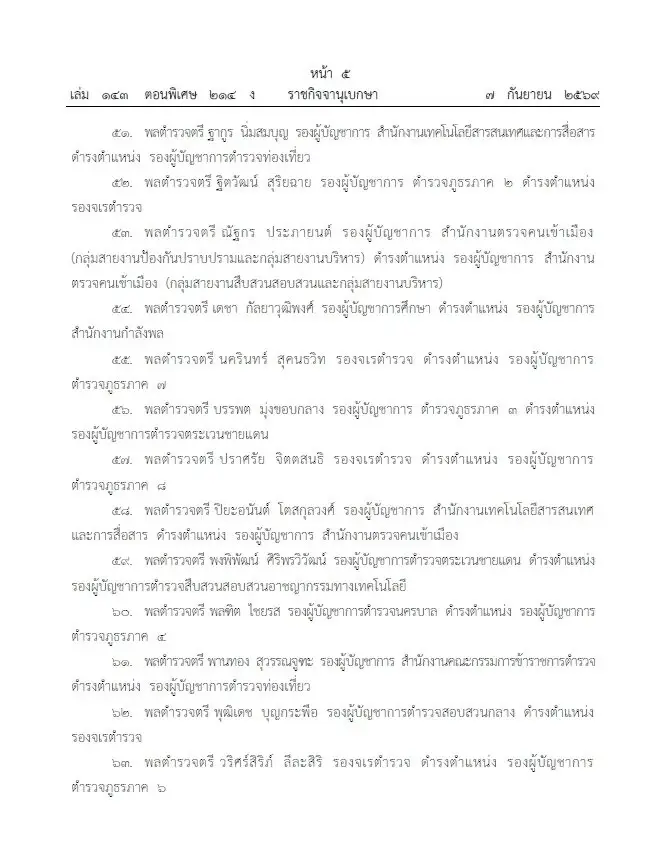 โปรดเกล้าฯ แต่งตั้ง 281 นายพลตำรวจ "บิ๊กแมน-บิ๊กดา" นั่ง รองผบ.ตร. บิ๊กเต่า ขึ้นจเรตำรวจ