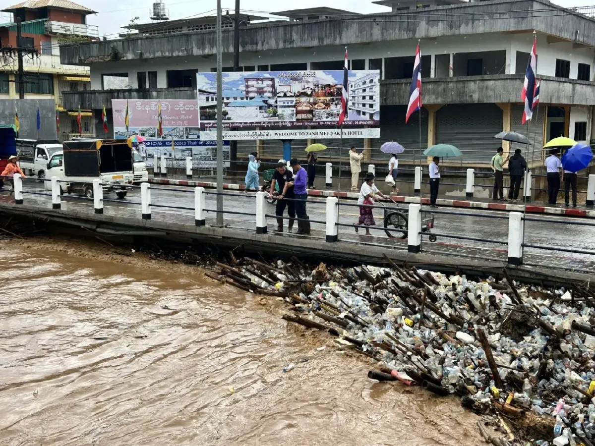 ปภ.เชียงราย แจ้งเตือนด่วน! น้ำสายเพิ่มสูงต่อเนื่องแตะท้องสะพานมิตรภาพฯ แห่งที่ 1