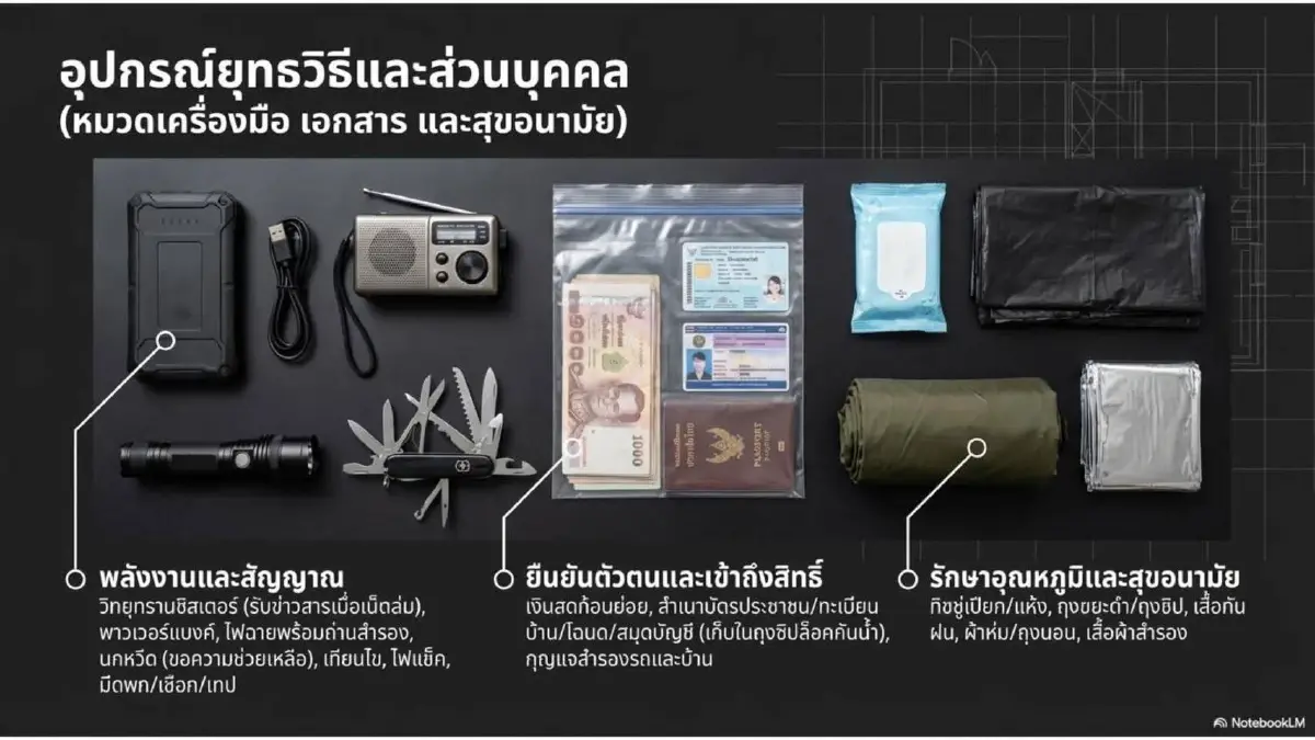 มีติดบ้านไว้รอดแน่! ปภ. แนะจัด "กระเป๋าต้องรอด" กฎเหล็ก 72 ชั่วโมง เช็กลิสต์ 6 หมวด 30 รายการ