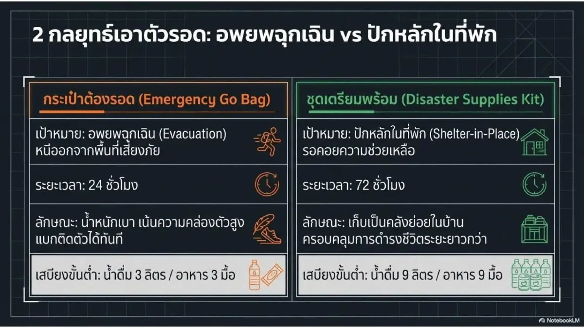 มีติดบ้านไว้รอดแน่! ปภ. แนะจัด "กระเป๋าต้องรอด" กฎเหล็ก 72 ชั่วโมง เช็กลิสต์ 6 หมวด 30 รายการ