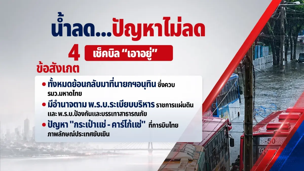 น้ำลดแต่ปัญหาไม่ลด เปิด 4 ปมรัฐบาลเจอศึกน้ำท่วม-ตอเริ่มผุด กับ IO ขุดหา “แพะ”