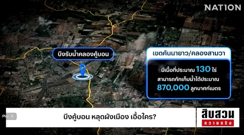 สืบสวนความจริง! "บึงคู้บอน" หลุดผังเมือง...เอื้อใคร? หรือ กทม. เมินแก้มลิง พื้นที่รับน้ำหาย ใครรับผิดชอบ?