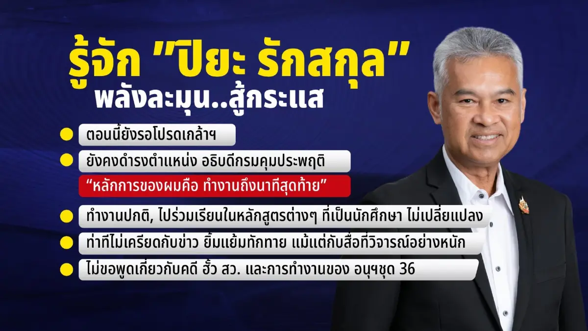 รู้จัก “ปิยะ รักสกุล” ว่าที่อธิบดีดีเอสไอ พลังละมุน..สู้กระแสกระหน่ำ
