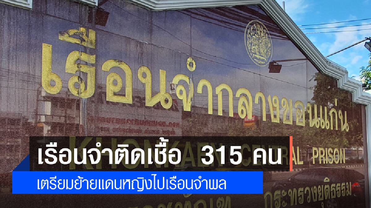 คลัสเตอร์เรือนจำขอนแก่นผู้ต้องขังติดเชื้อรายใหม่  315 คน
