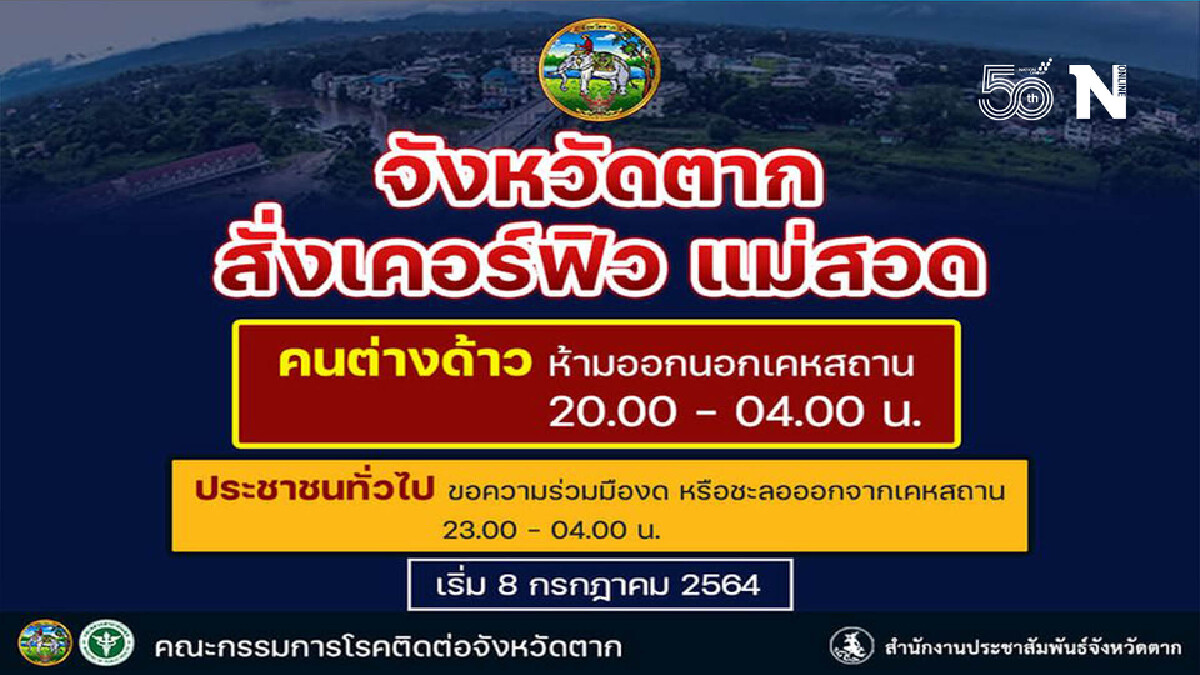 ผู้ว่าฯตาก ออกคำสั่งเฉียบ-เคอร์ฟิวต่างด้าวในอ.แม่สอด
