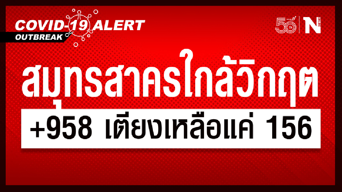 สมุทรสาคร ใกล้วิกฤตติดเชื้อใหม่ 958 ราย ระบุเหลือเตียงว่างอีกแค่ 156 เตียง