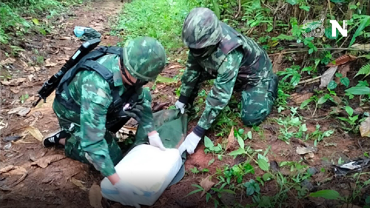 ทหารจับยาบ้าตามแนวชายไทย-เมียนมาได้ 2 แสนเม็ด ขณะขนข้ามมาฝั่งไทย