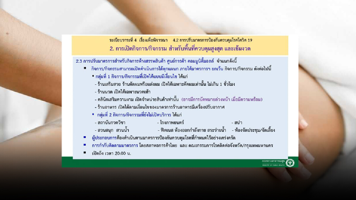รักสวยรักงามได้เฮ!! "ร้านนวด-เสริมสวย" คลายล็อก 1 กันยายน นี้