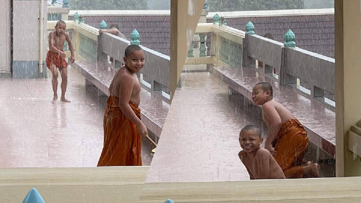 ก้านมะยมต้องมาแล้วนะ ! “พระมหาไพรวัลย์” โพสต์ภาพสามเณรเล่นน้ำฝนสนุกสนาน ก้านมะยมต้องมาแล้วนะ ! “พระมหาไพรวัลย์” โพสต์ภาพสามเณรเล่นน้ำฝนสนุกสนาน