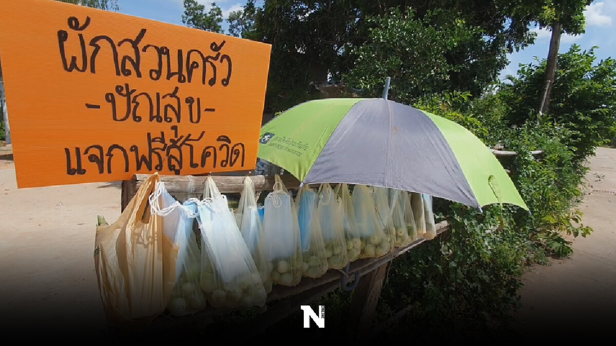 เกษตรกรถูกพิษโควิดเล่นงาน นำผักมาทำรั้วปันสุขช่วยเหลือชุมชน