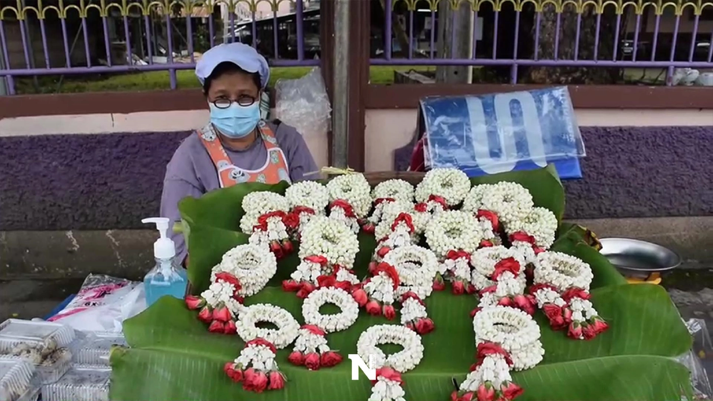 พิษโควิดธุรกิจพวงมาลัยดอกมะลิเงียบเหงา