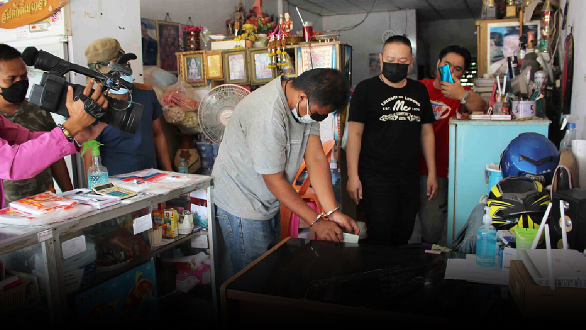 ตร.รวบหนุ่มขายลาบฉกเงินร้านเบเกอรี่อ้างพิษโควิดร้านลาบเจ๊ง