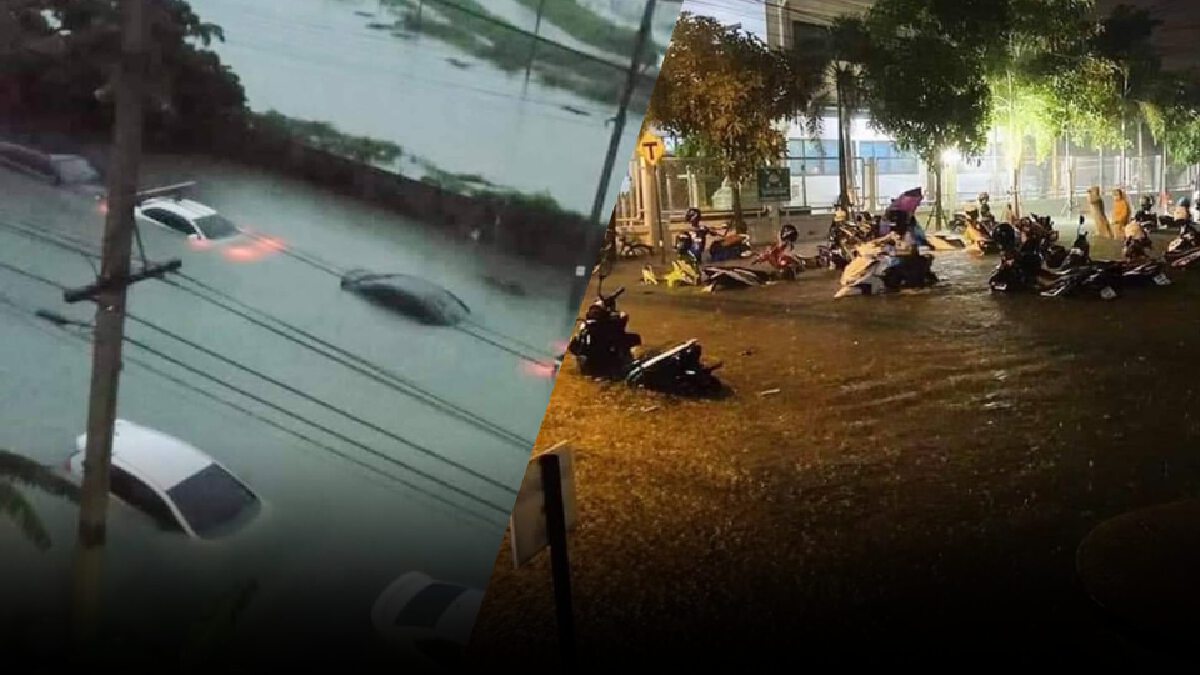 เพจดังเปิดภาพนิคมฯ บางปู ฝนตกหนักทำน้ำท่วมขังสูง เพจดังเปิดภาพนิคมฯ บางปู ฝนตกหนักทำน้ำท่วมขังสูง