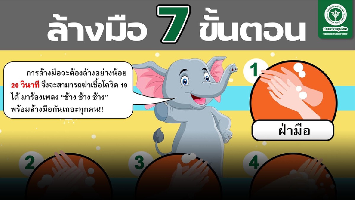 กรมควบคุมโรคแนะ ร้องเพลงช้างตอนล้างมือ ทำให้โควิดตาย ไม่แพร่ต่อ !! กรมควบคุมโรคแนะ ร้องเพลงช้างตอนล้างมือ ทำให้โควิดตาย ไม่แพร่ต่อ !!