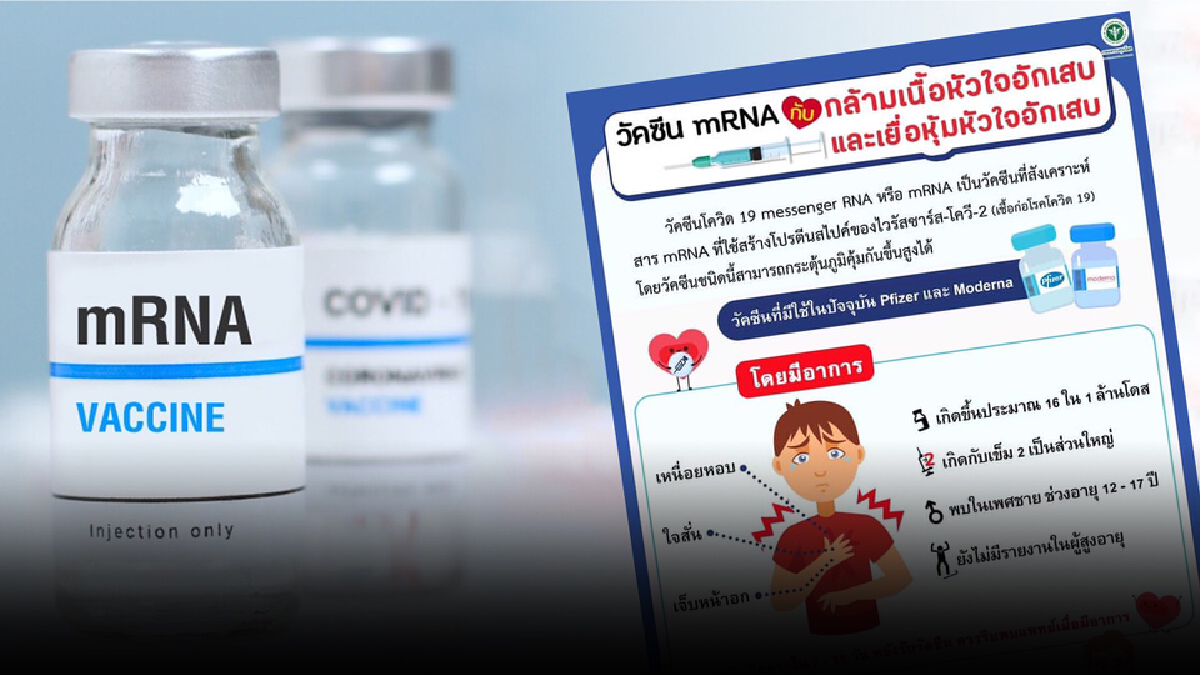 วัคซีน mRNA กับ กล้ามเนื้อหัวใจอักเสบ และเยื่อหุ้มหัวใจอักเสบ วัคซีน mRNA กับ กล้ามเนื้อหัวใจอักเสบ และเยื่อหุ้มหัวใจอักเสบ