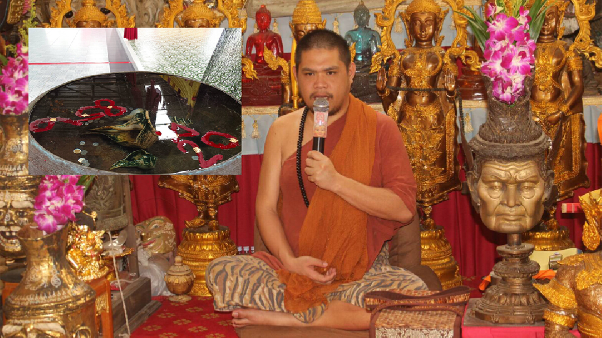 ประชาชนเข้ากราบสิ่งศักดิ์สิทธิ์อาศรมฤาษีเณร ส่องเลขเด็ดอ่างน้ำมนต์