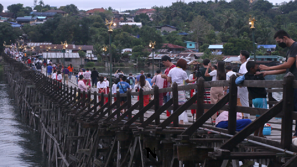 หยุดยาวสะพานมอญ อ.สังขละบุรี กลับมาคึกคักอีกครั้ง