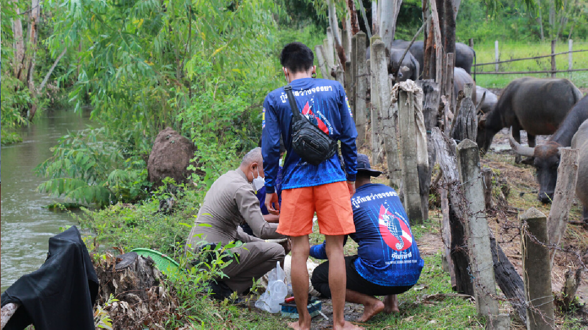 สลดลุงวัย57ออกหาปลาช่วงน้ำหลากพบเป็นศพอยู่ในตาข่าย