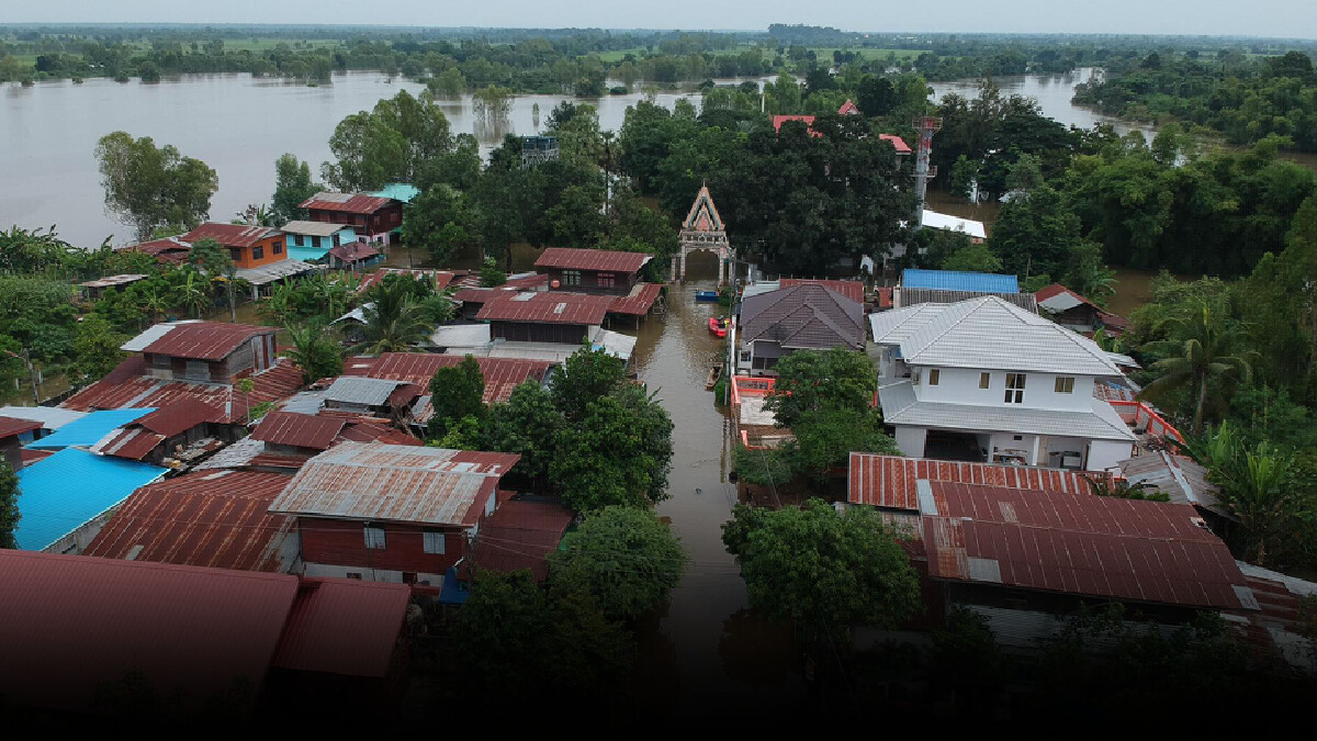 โกสุมพิสัยอ่วม น้ำท่วม10 ตำบลชาวบ้านใช้เรือสัญจร