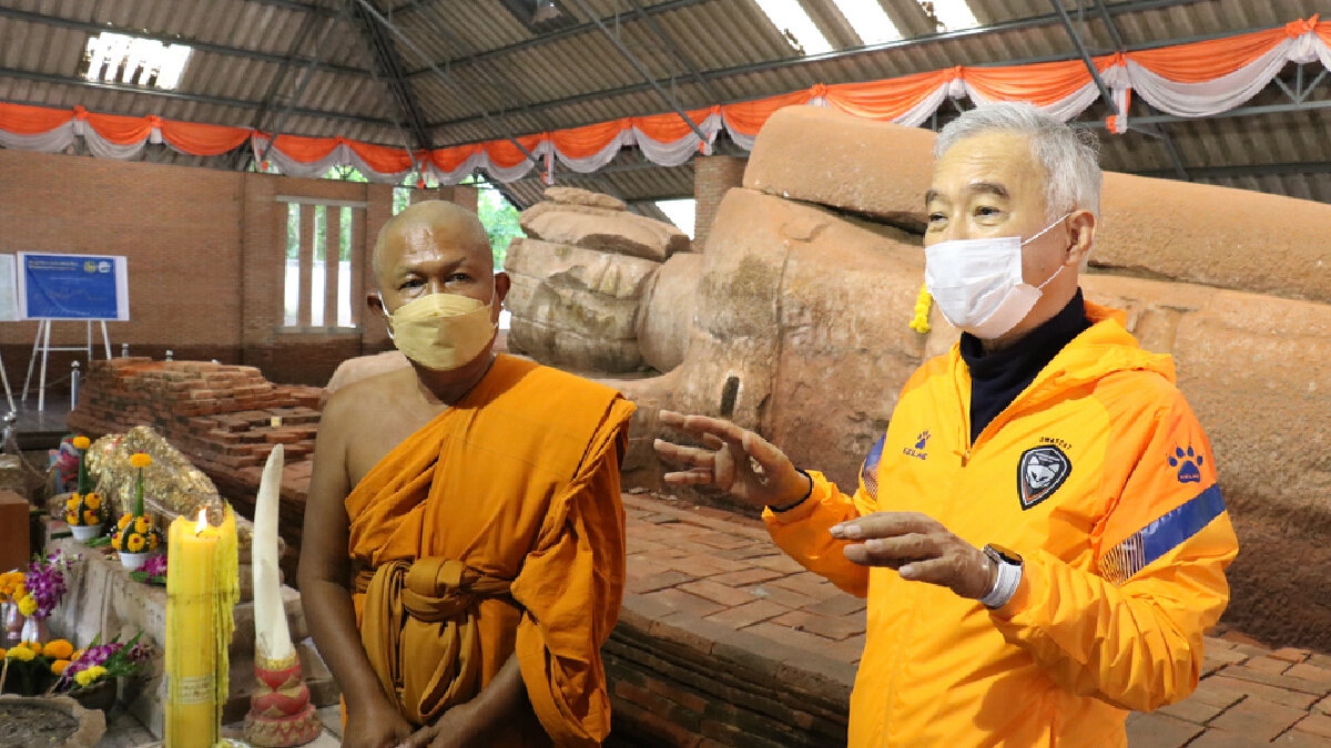 สุวัจน์ ซับน้ำตาชาวสูงเนิน ฟื้นฟูบูรณะองค์พระนอนวางแนวทางป้องกันน้ำท่วม