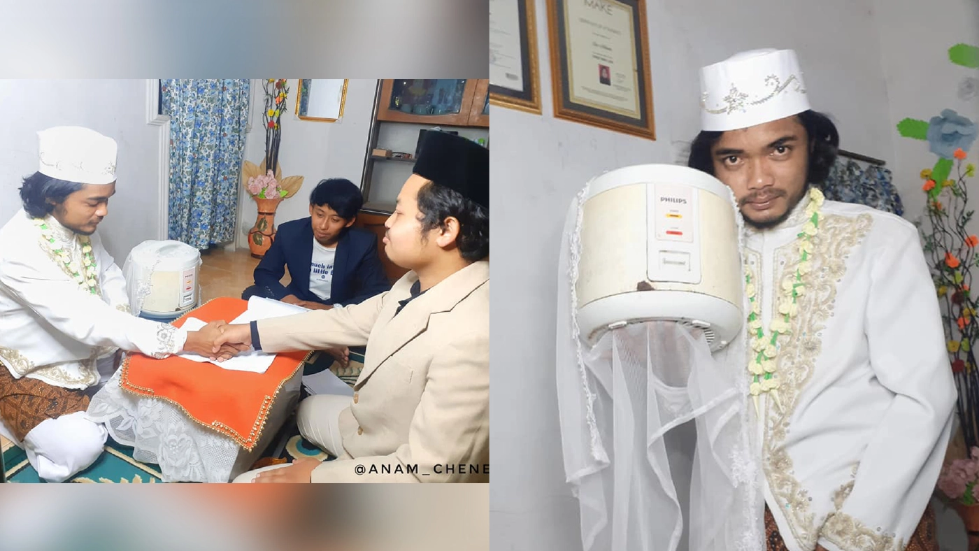 หนุ่มอินโดฯแต่งงานกับ "หม้อหุงข้าว" ก่อนหย่าร้างด้วยเหตุผลสุดแปลก