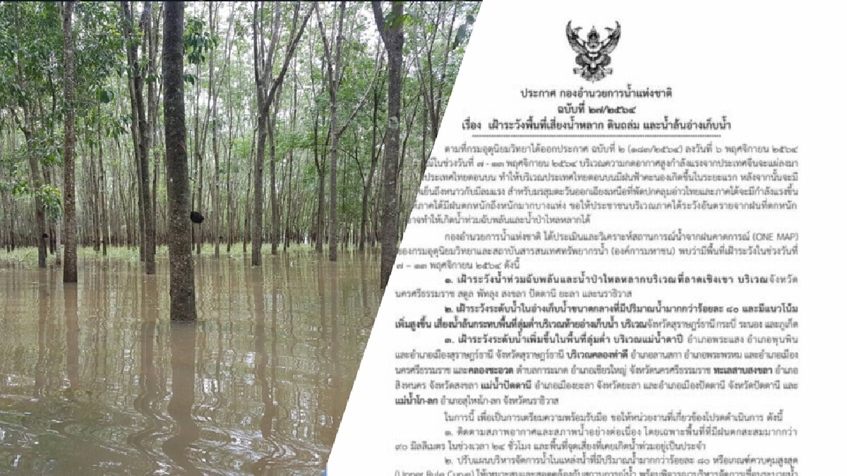 แจ้งด่วน! เตือน 11 จังหวัดภาคใต้ เสี่ยงน้ำท่วม น้ำป่า เตรียมพร้อมอพยพทันที แจ้งด่วน! เตือน 11 จังหวัดภาคใต้ เสี่ยงน้ำท่วม น้ำป่า เตรียมพร้อมอพยพทันที