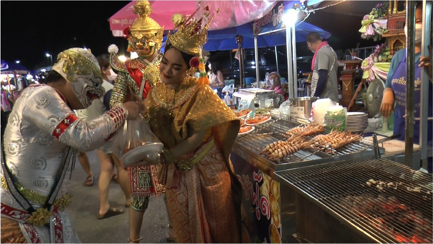 ตลาดน้ำอัมพวาจัดเต็มแต่งโขนรับนทท. "หนุมาน- ทศกัณฐ์-เบญจกาย"เดินชมตลาด