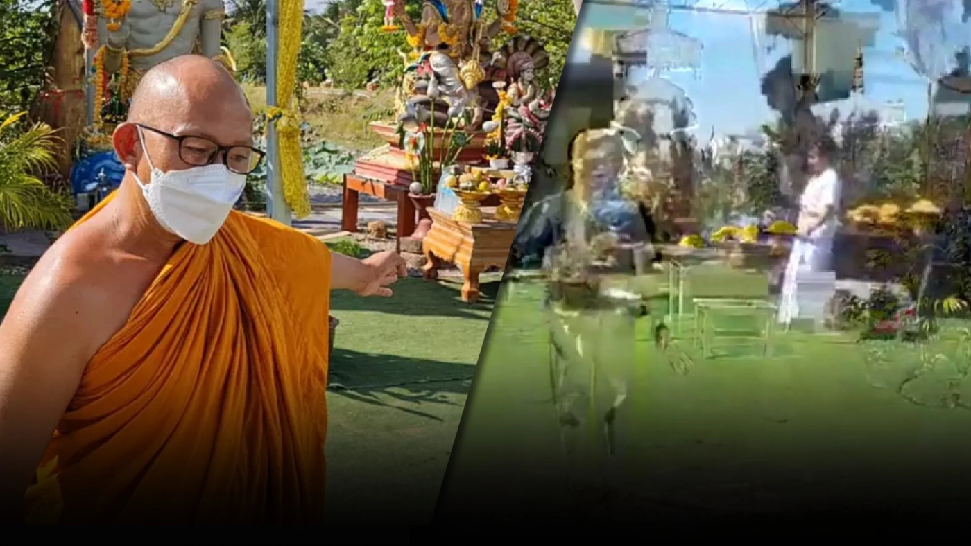 ฮือฮา!ภาพปริศนาขณะไลฟ์สดงานทอดกฐินวัดสันป่าตึงวนาราม