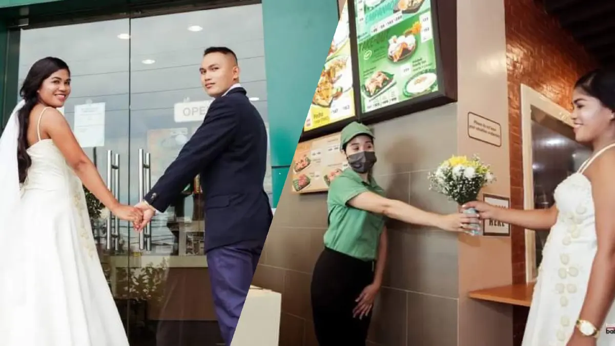 คู่รักฟิลิปปินส์จัดวิวาห์สุดชิล ฉลองในร้านฟาสต์ฟู้ด