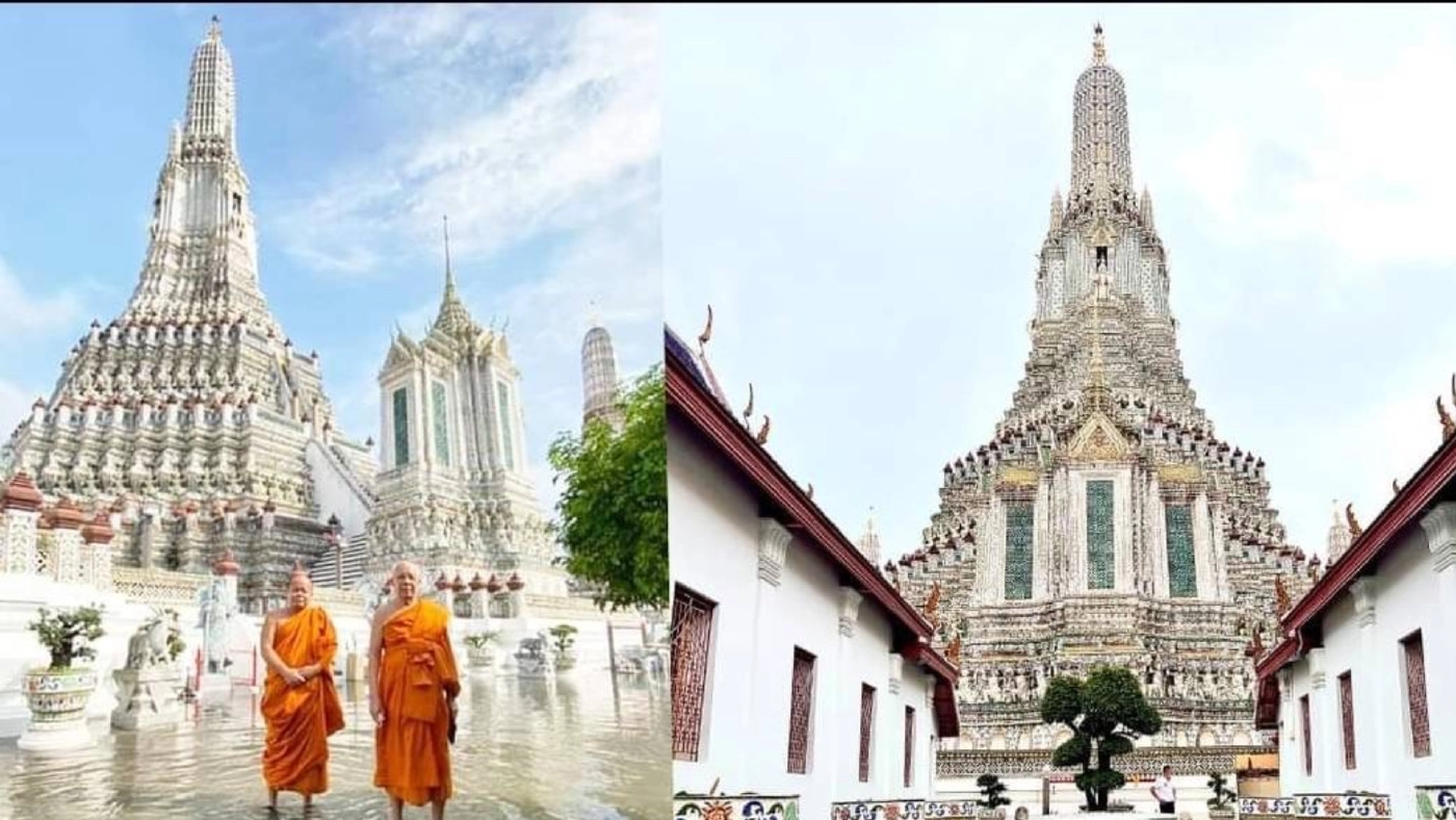 น้ำท่วมขังเขตพุทธาวาส วัดอรุณราชวราราม