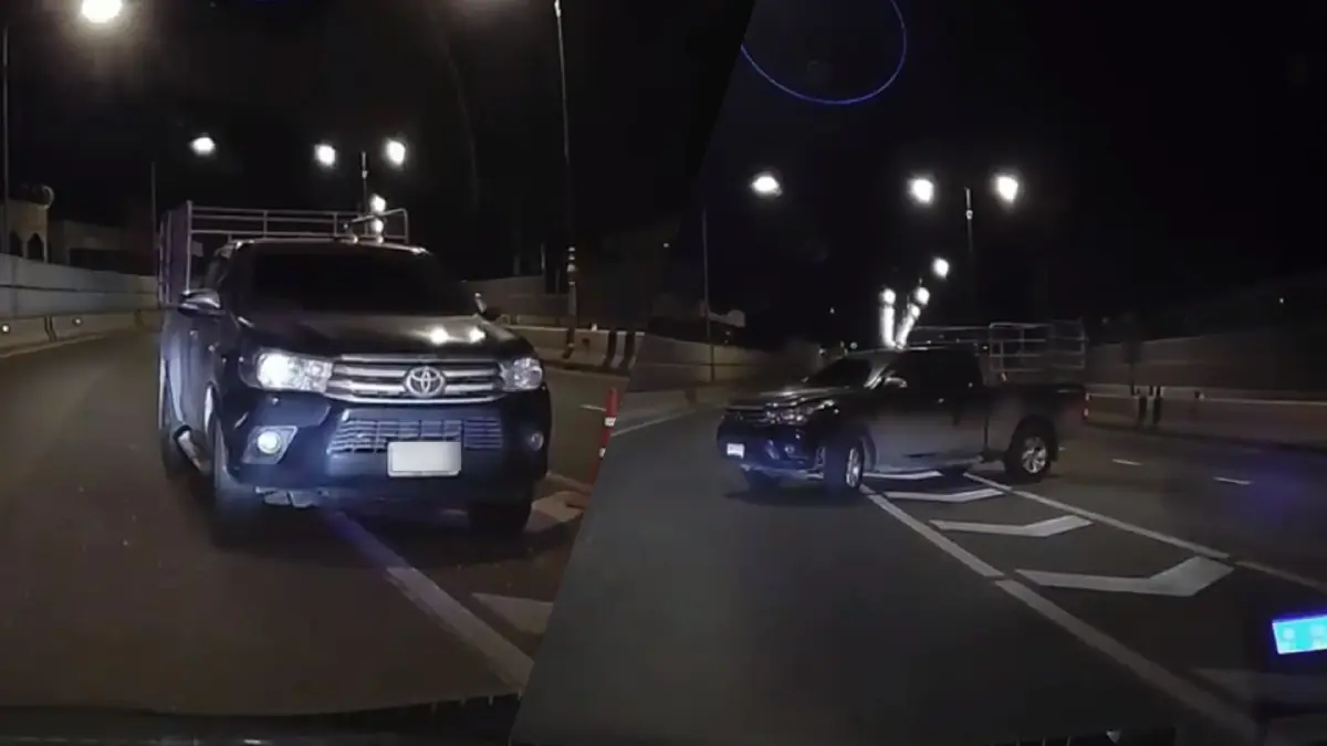 อายมั้ย! เปิดคลิปประจาน "กระบะมักง่าย" ขับย้อนศรหวังลงสะพาน