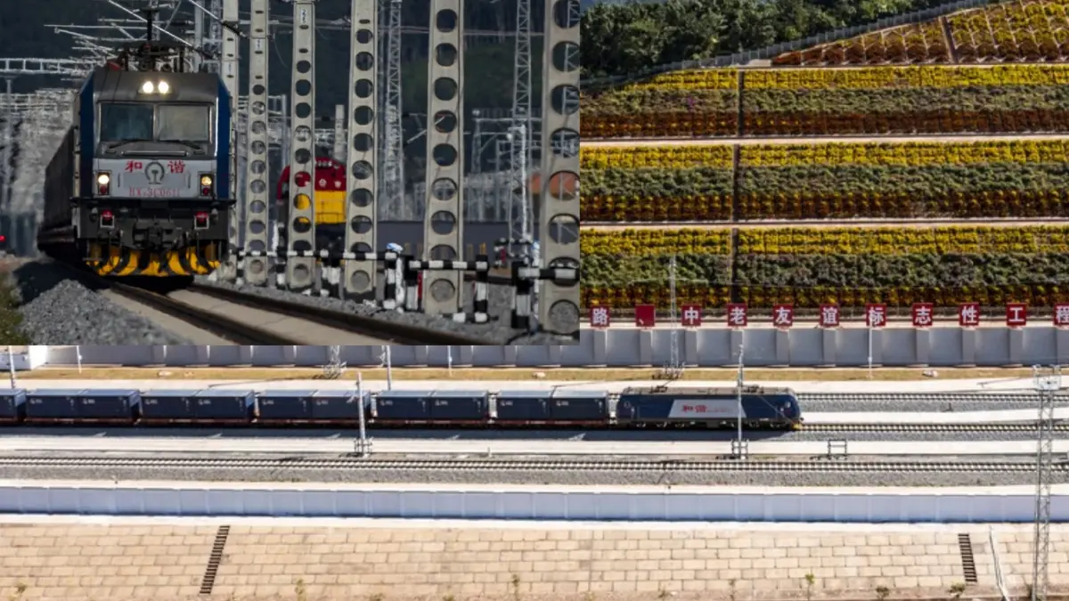 รถไฟสินค้าขบวนแรก “ทางรถไฟจีน-ลาว”  ถึงพรมแดนลาวแล้ว