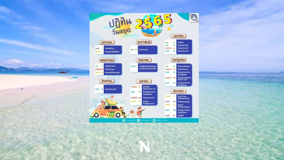 ได้เวลาเช็กวันหยุดปี 2565 ล่าสุด ปรับเพิ่มวันหยุดพิเศษอีก 4 วัน