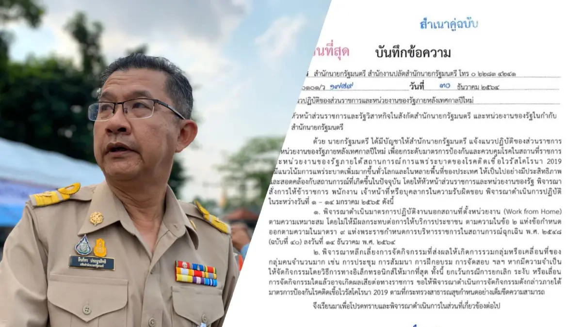 "สปน" ส่งหนังสือด่วนที่สุดสั่งปลัดกระทรวง แจ้งยกระดับรับมือโอมิครอน